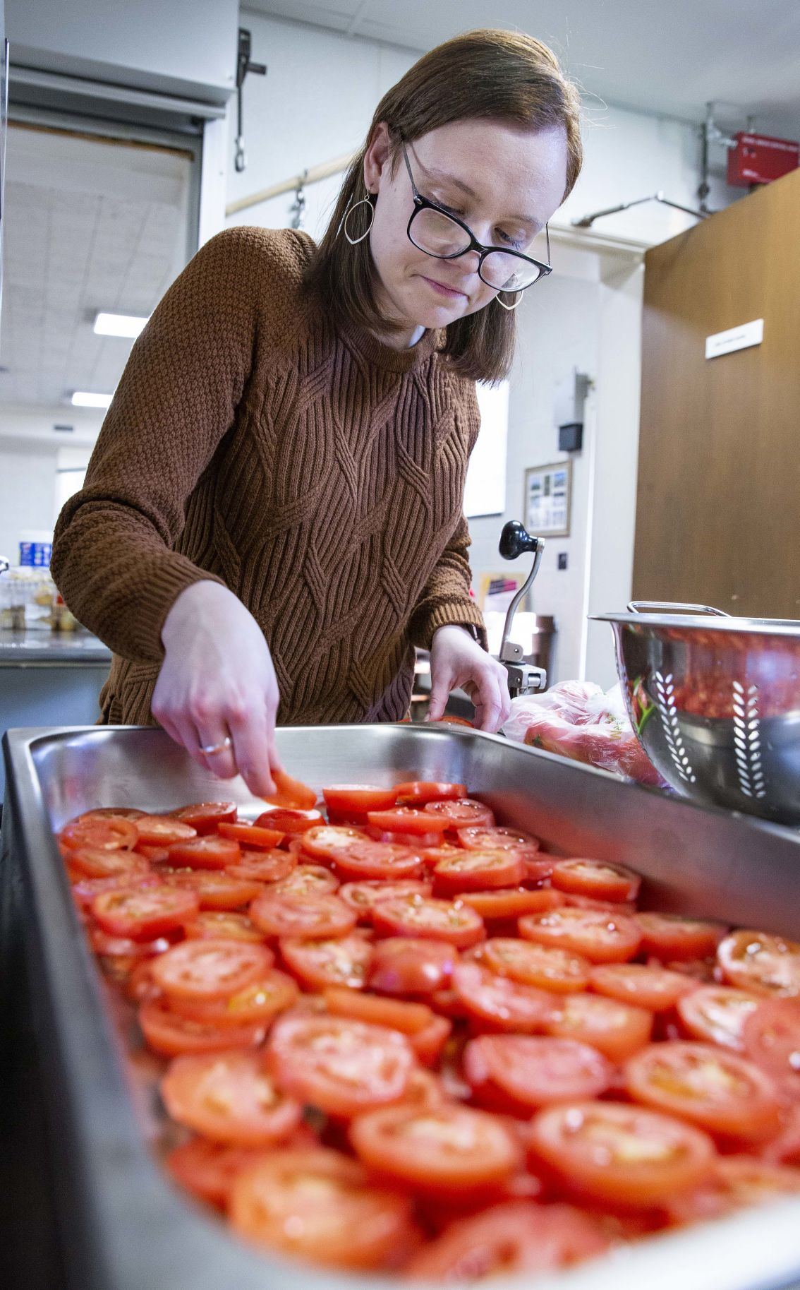 Cooking dinner with staples from food pantry shelves